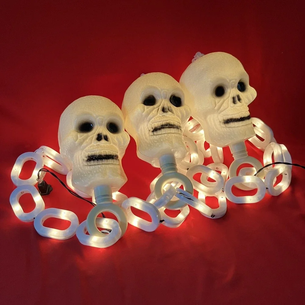 GBE Inc Skull Chain Link String Lights Hanging Halloween Skeleton
